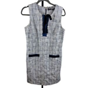 Karl Lagerfeld Paris‎ Blue Tweed Sleeveless Dress Size 8